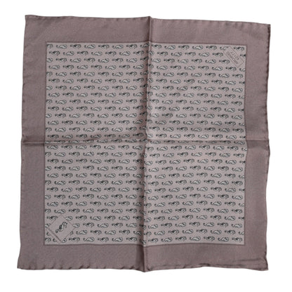 Brown Sea Horse Silk Square Foulard Scarf