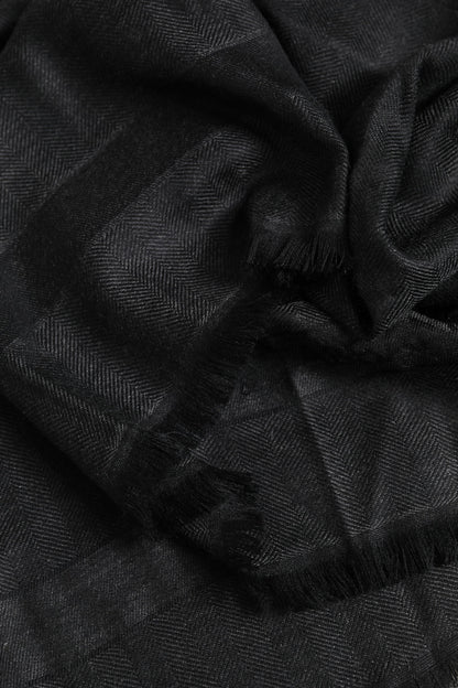 Dark Gray Cashmere Fringes Neck Warmer Scarf