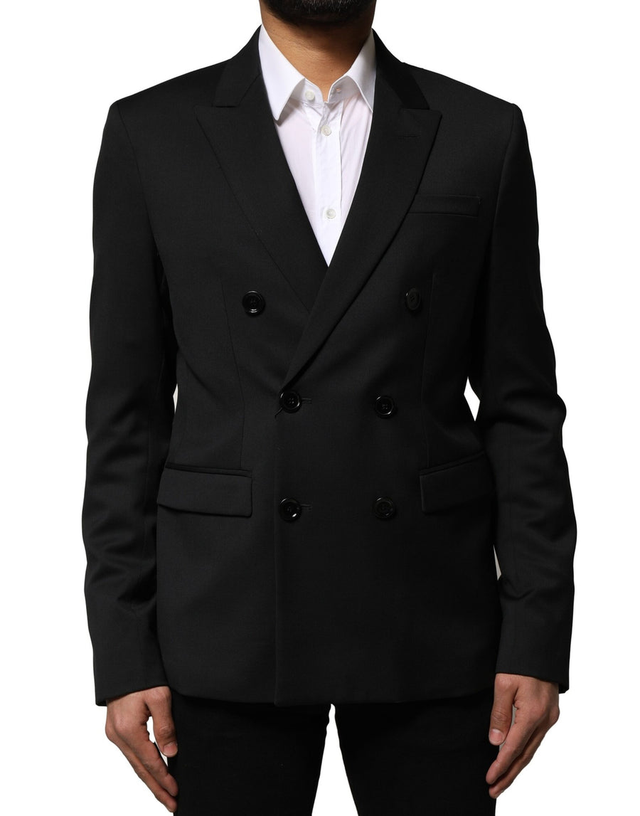 Black Double Breasted Men Jacket Suit Blazer