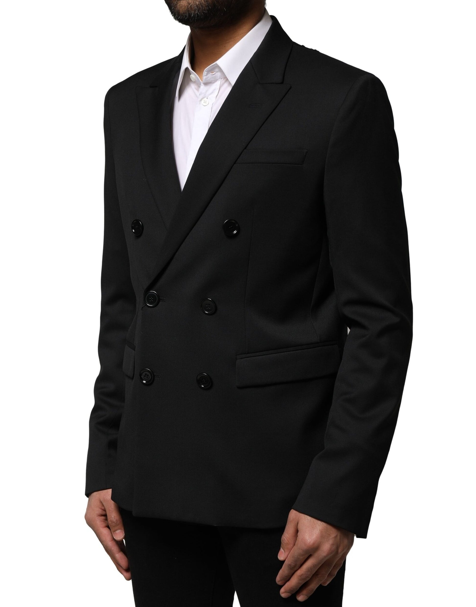 Black Double Breasted Men Jacket Suit Blazer