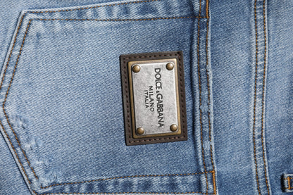 Blue Washed Cotton Skinny Men Denim Jeans