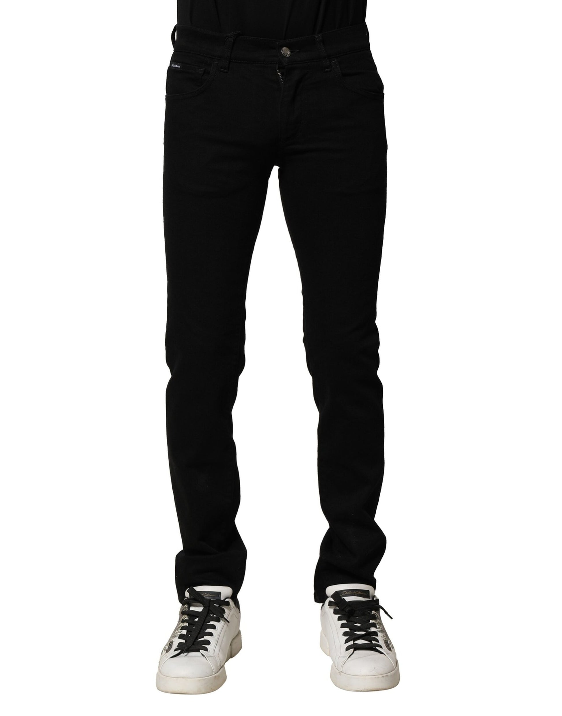 Black Cotton Stretch Skinny Men Denim Jeans