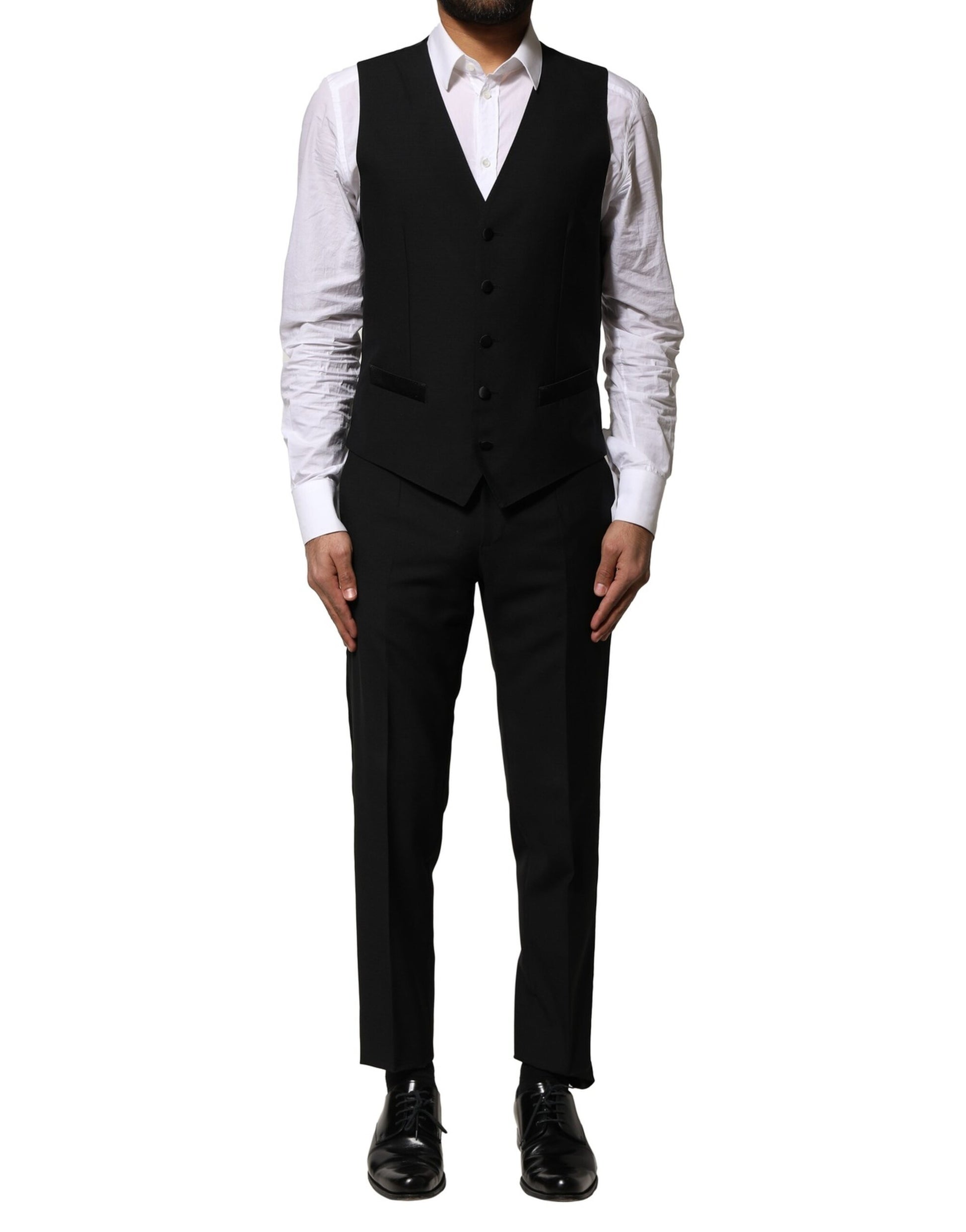 Black Wool 3 Piece Single Breasted Suit