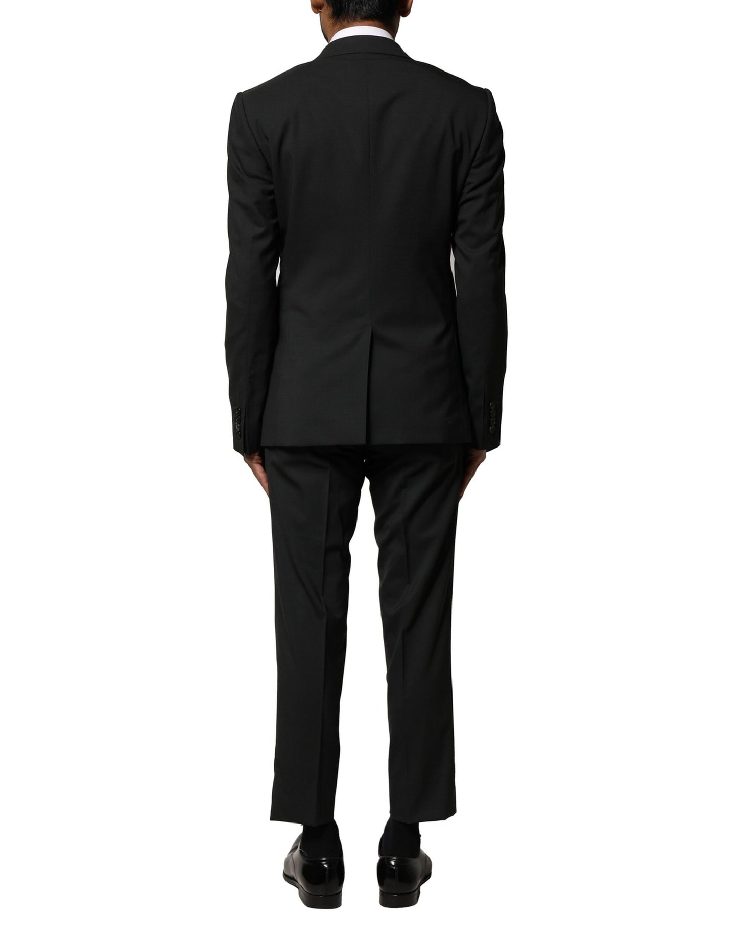Black Wool 2 Piece Single Breasted Suit