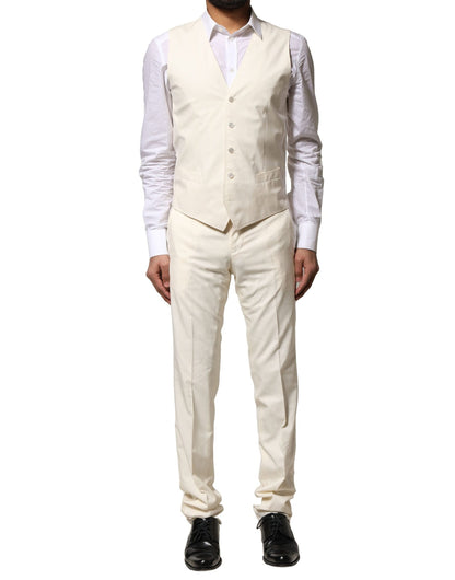 Ivory Wool 3 Piece Single Breasted Suit