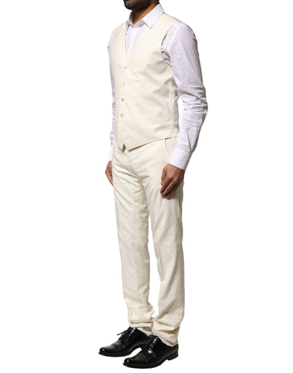 Ivory Wool 3 Piece Single Breasted Suit