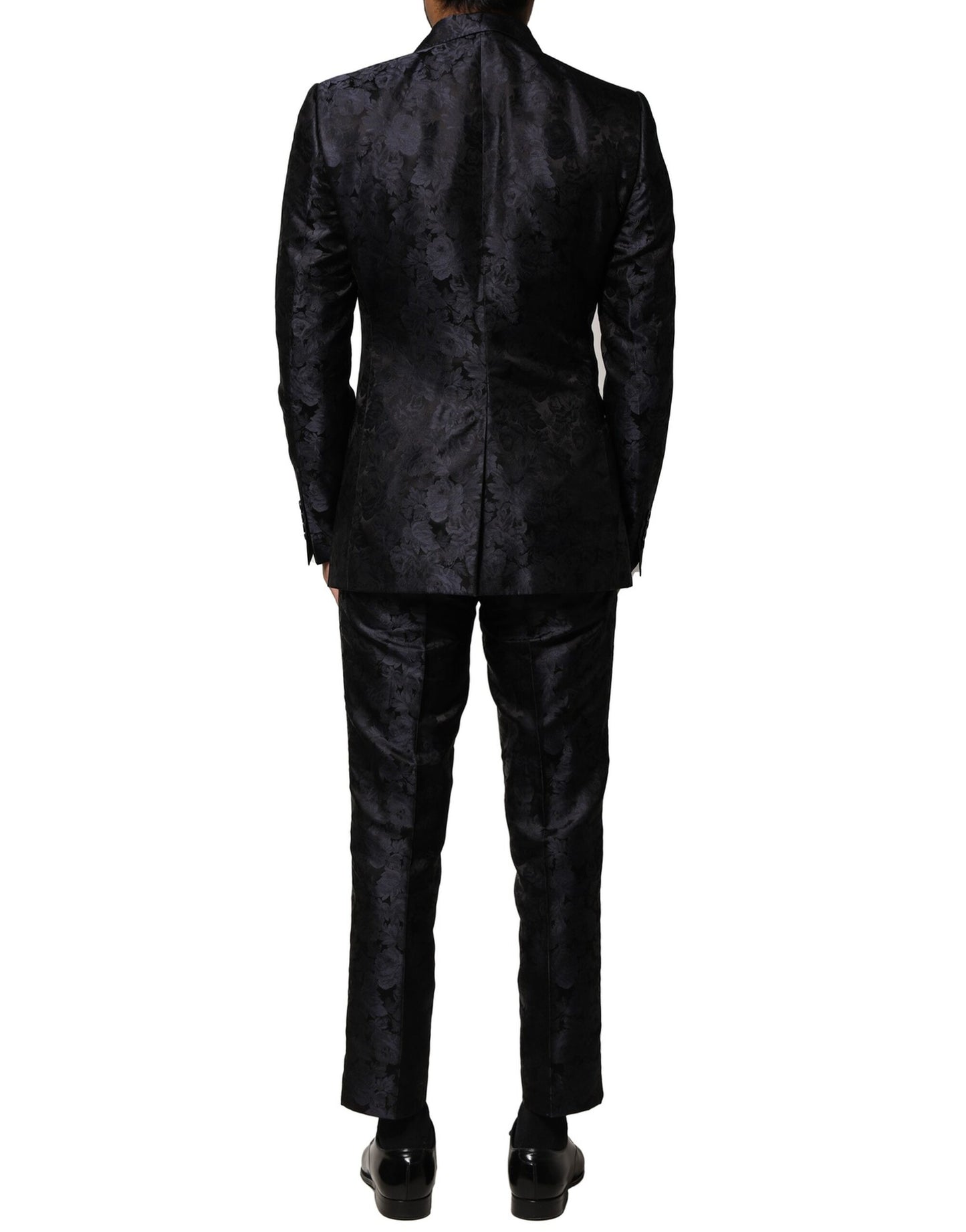 Black Jacquard 3 Piece Single Breasted Suit