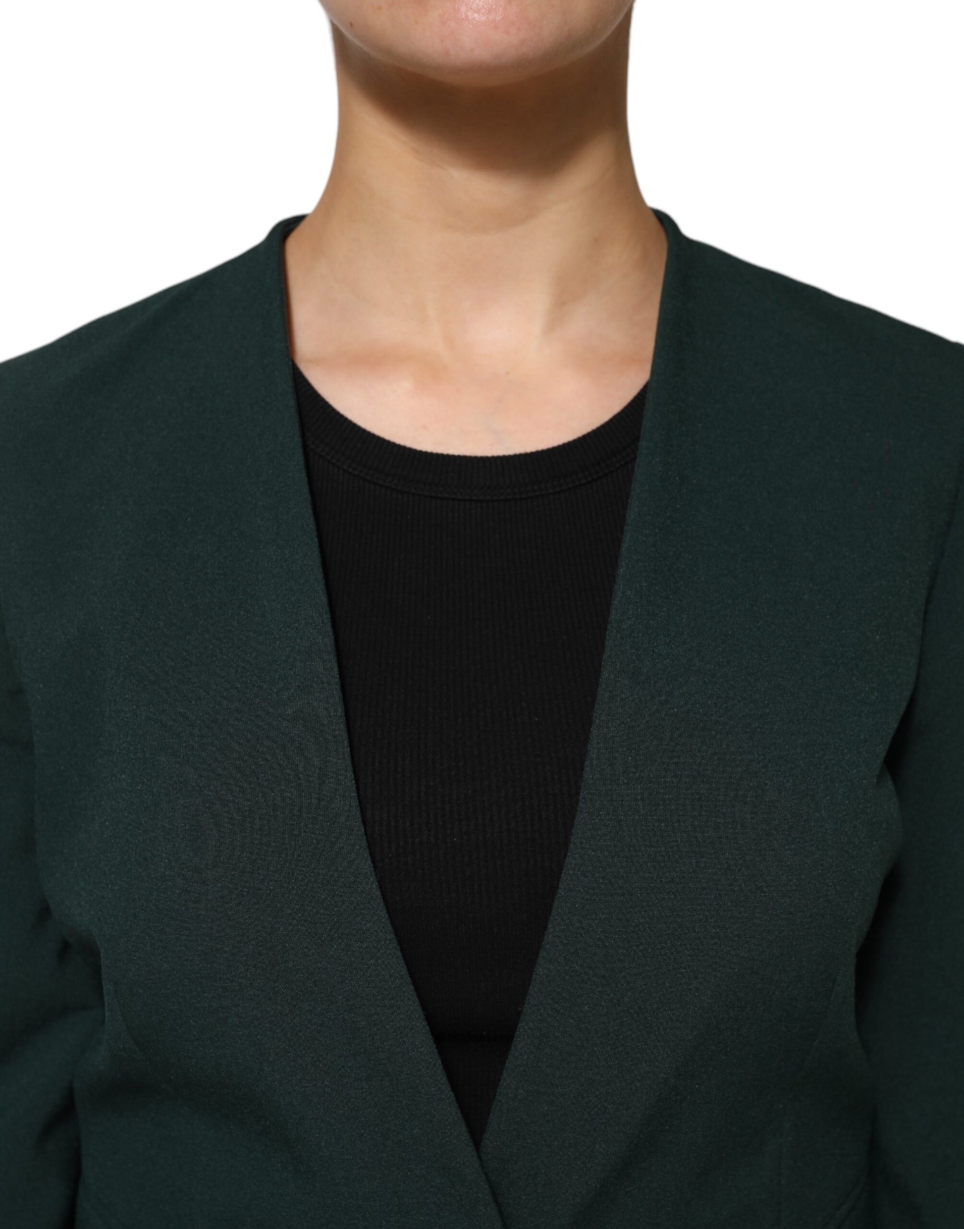 Green Single Breasted One Button Coat Jacket