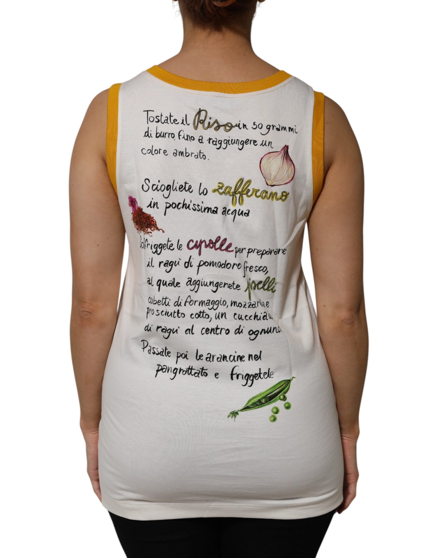 White Araneine Siciliane Sleeveless Tank Top