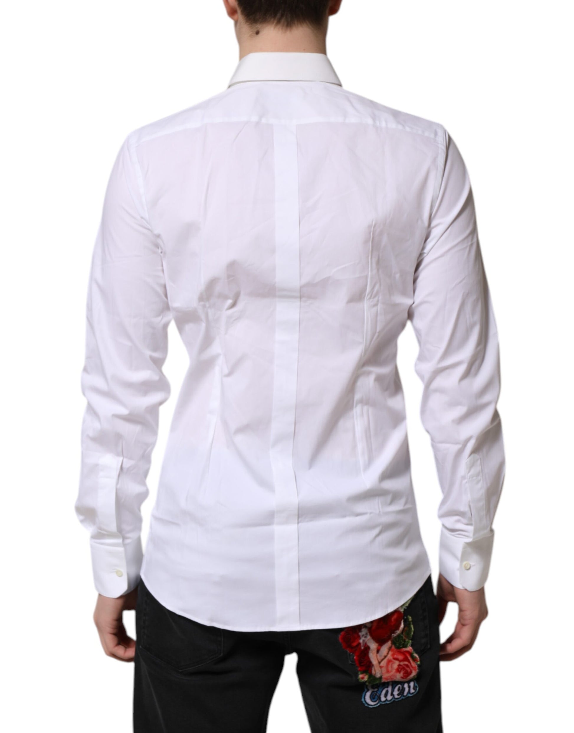 White GOLD Cotton Collared Dress Shirt Top