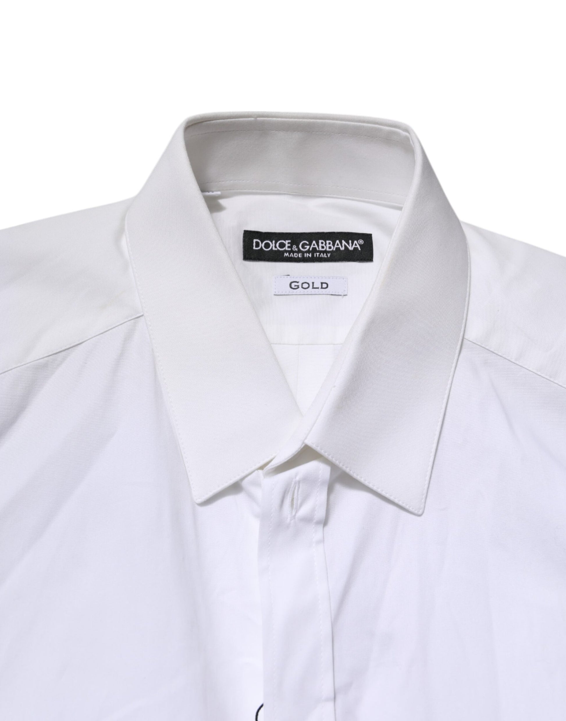 White GOLD Cotton Collared Dress Shirt Top