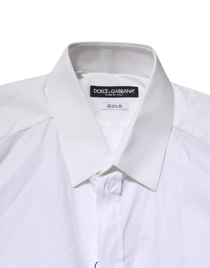 White GOLD Cotton Collared Dress Shirt Top
