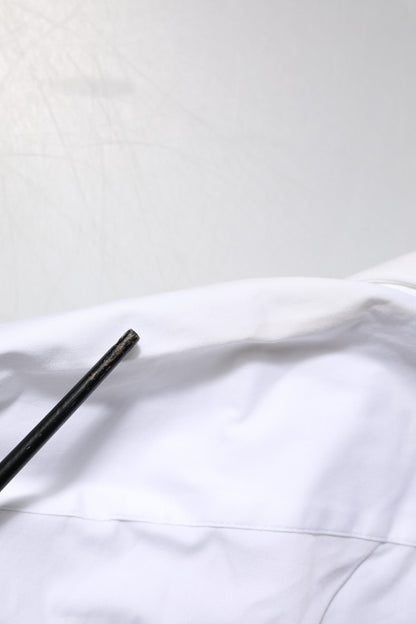 White GOLD Cotton Collared Dress Shirt Top