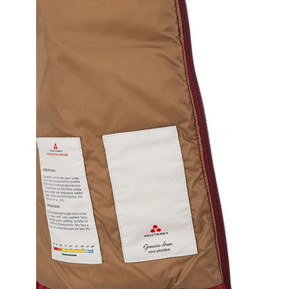 Bordeaux Polyester Full-Length Jacket