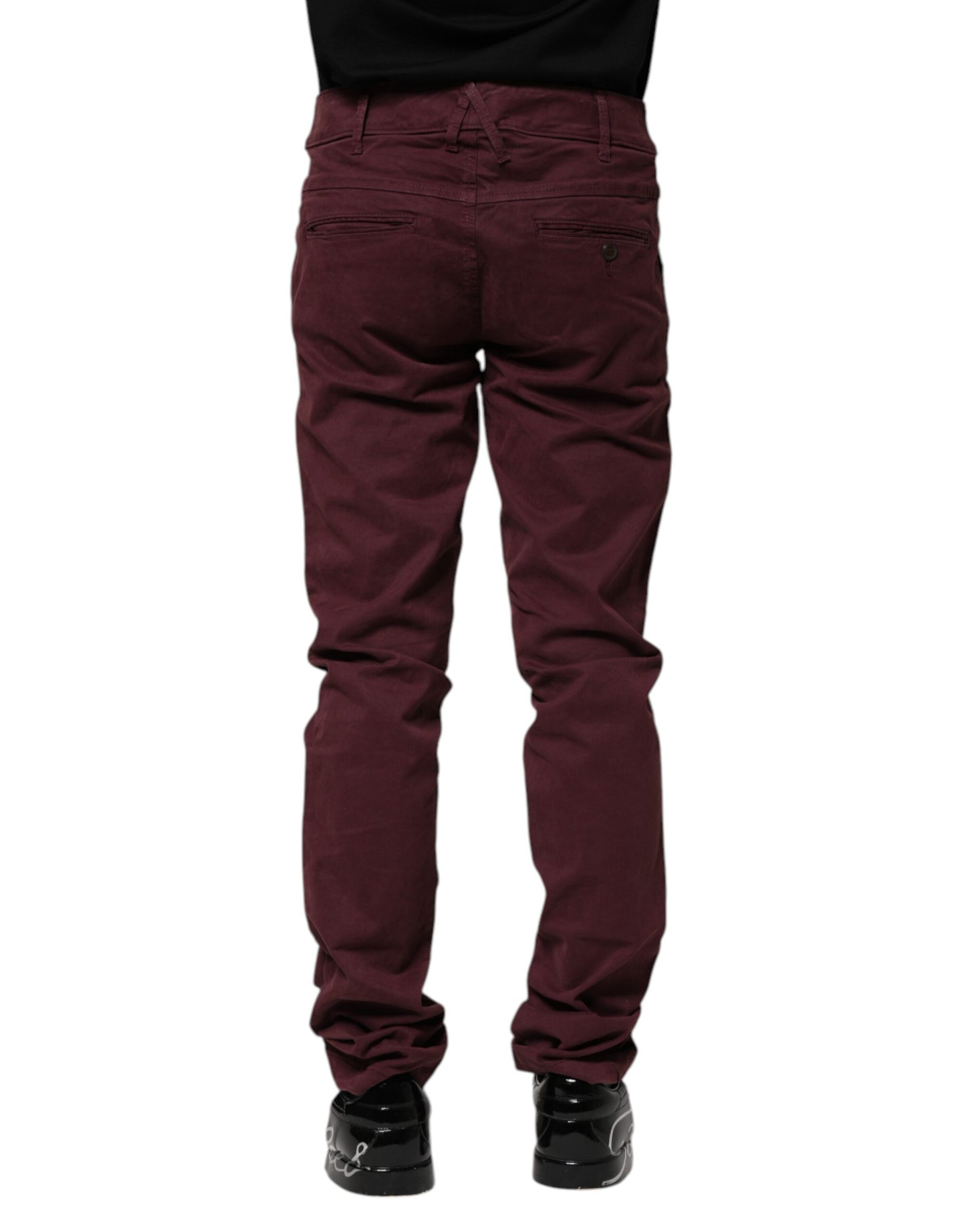 Maroon Cotton Stretch Skinny Fit Men Denim Jeans