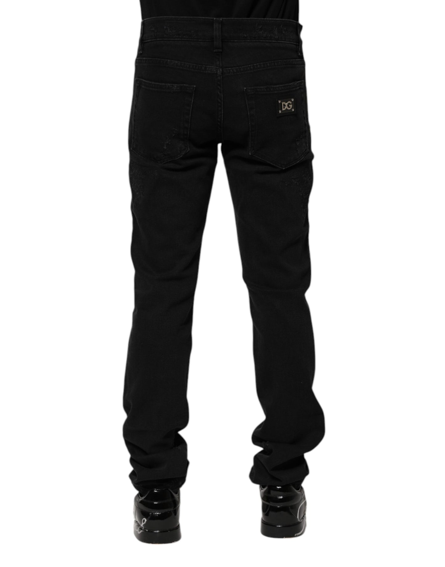Black Cotton Skinny Men Denim Jeans