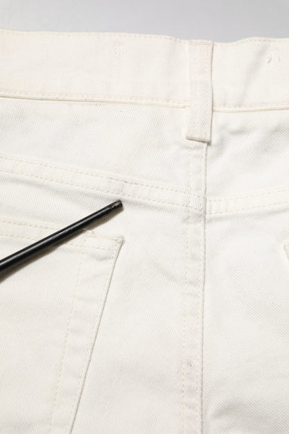 White Cotton Skinny Men Denim Jeans