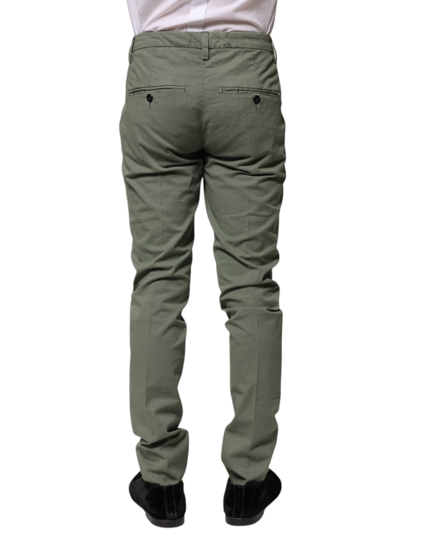 Green Mid Waist Skinny Fit Casual Pants