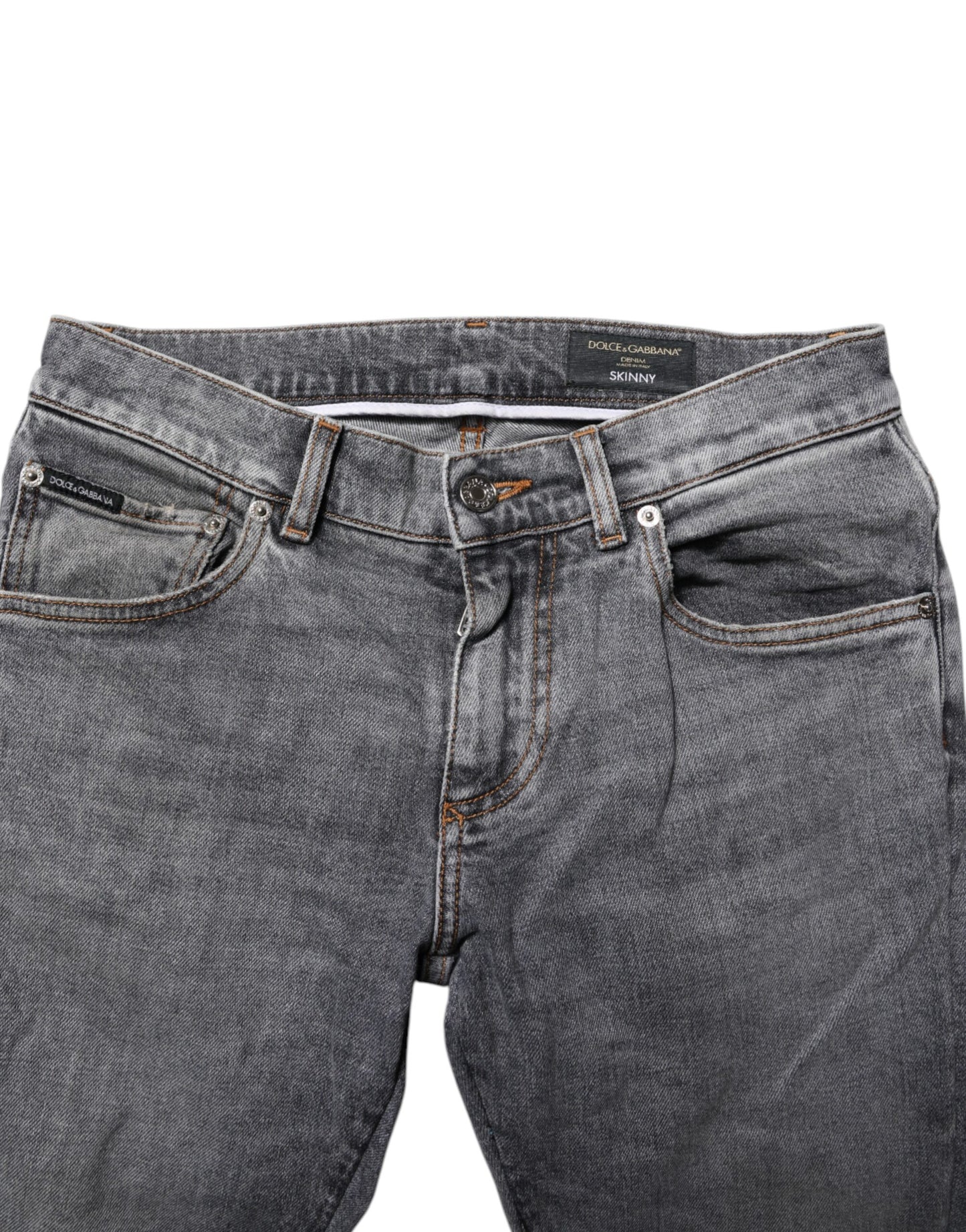 Gray Cotton Skinny Men Denim Jeans