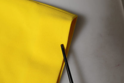 Yellow Polyester Sleeveless Sheath Midi Dress