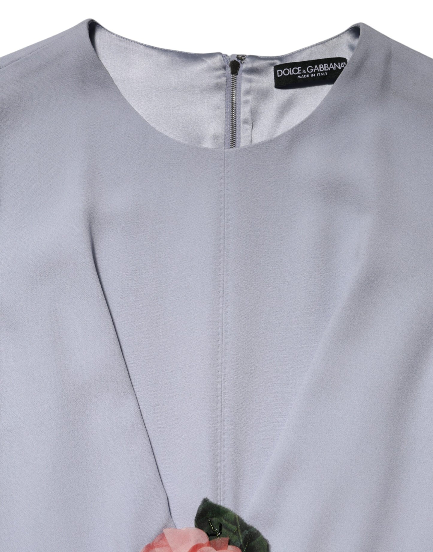 Gray Viscose ShortSleeve Sheath Midi Dress