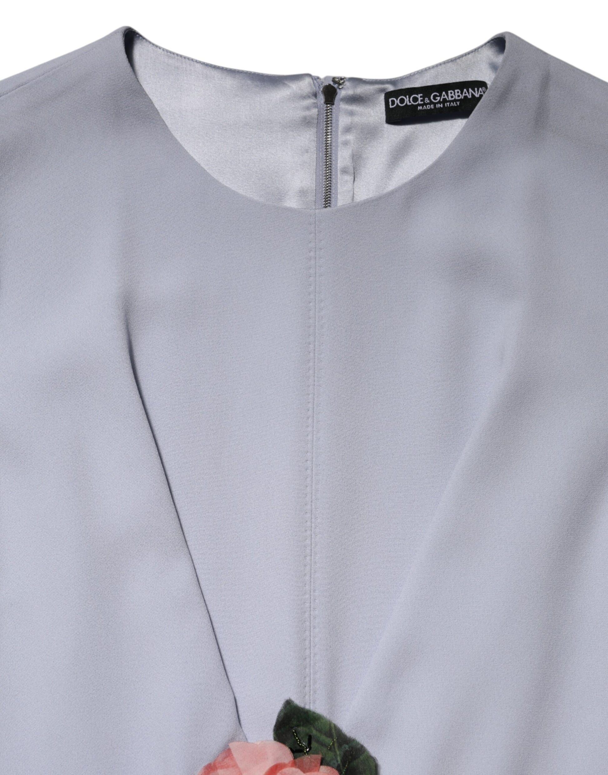 Gray Viscose ShortSleeve Sheath Midi Dress