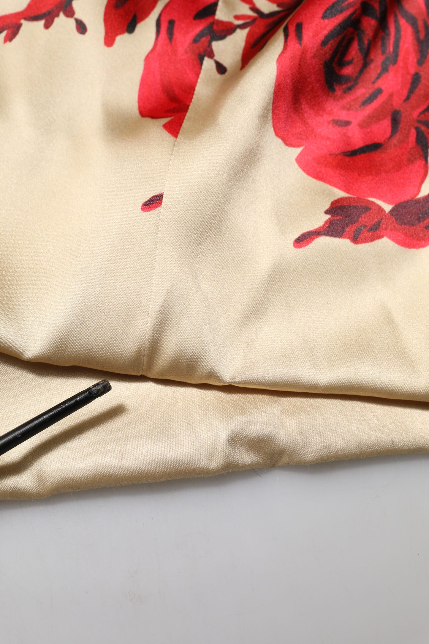 Beige Floral Spaghetti Strap Sheath Dress