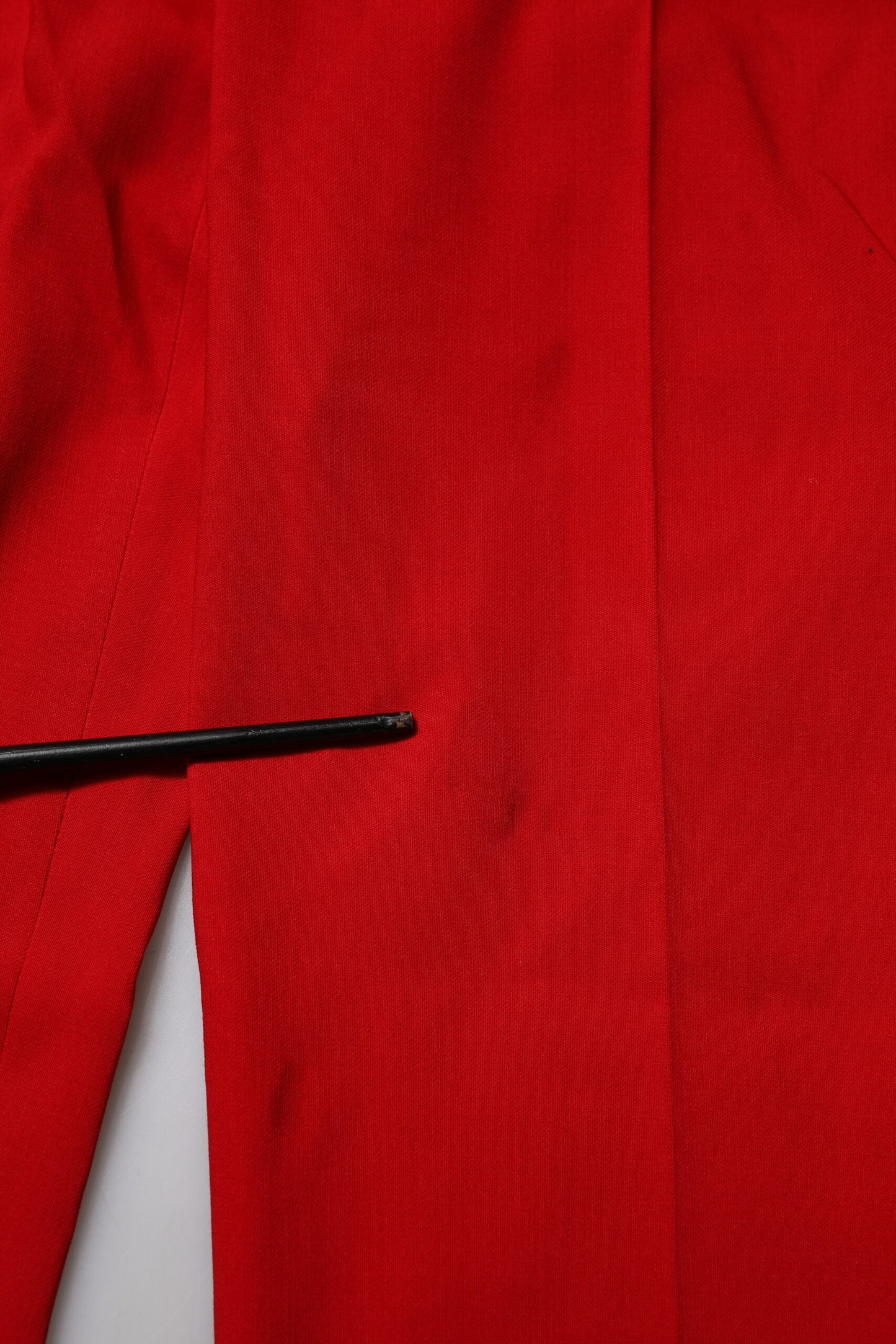 Red Wool Mid Waisted Tapered Pants