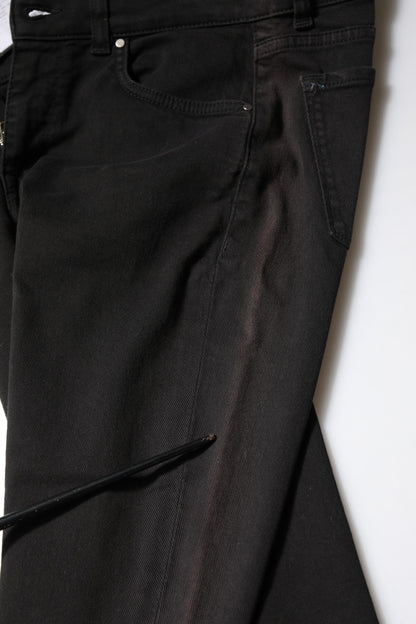 Black Cotton Skinny Mid Waisted Denim Jeans