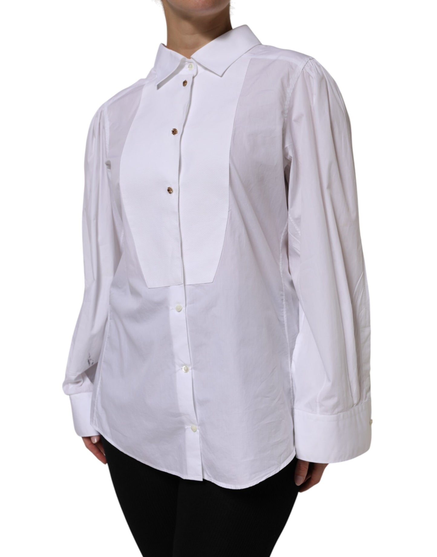 White Cotton Long Sleeves Formal Top Shirt