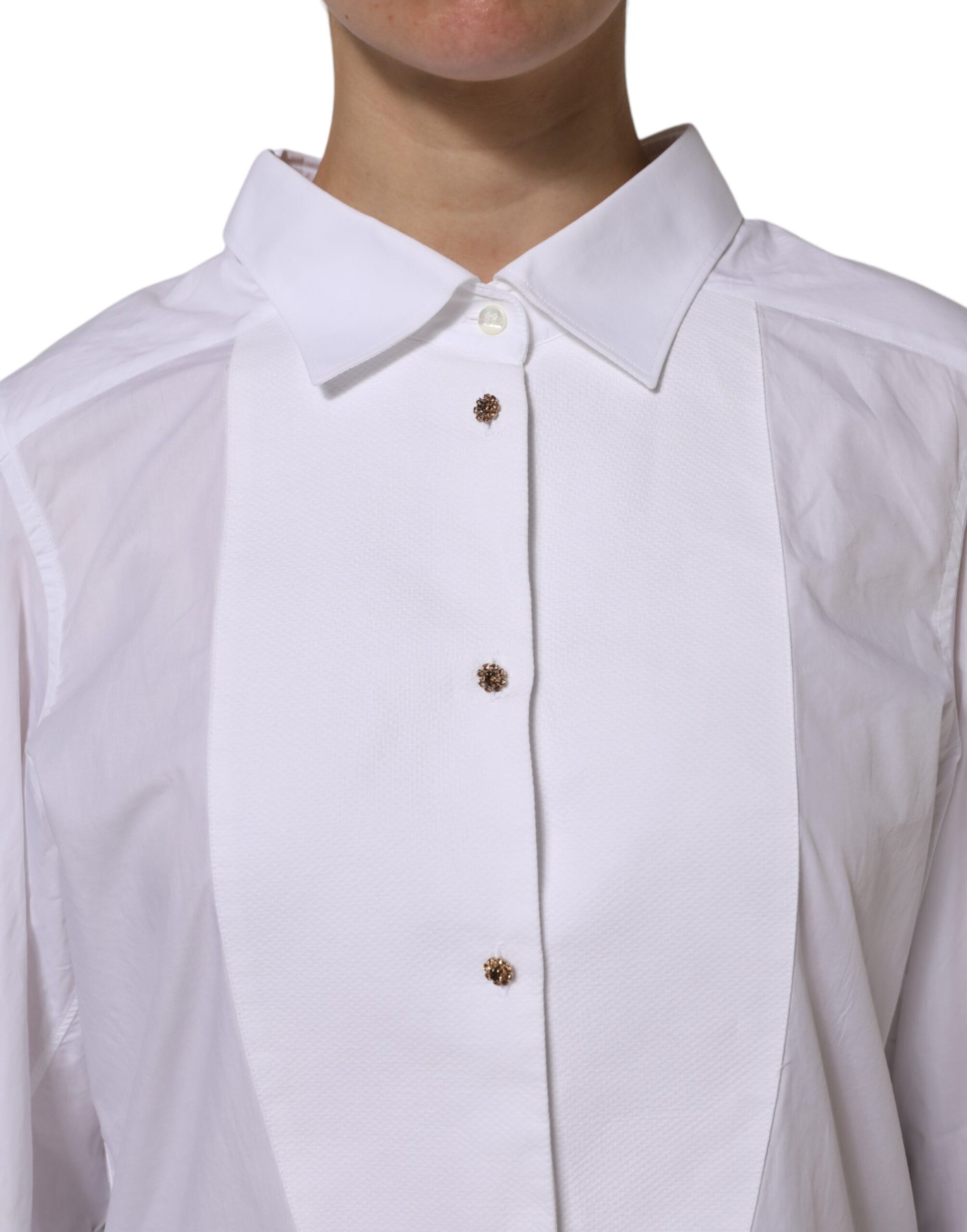 White Cotton Long Sleeves Formal Top Shirt