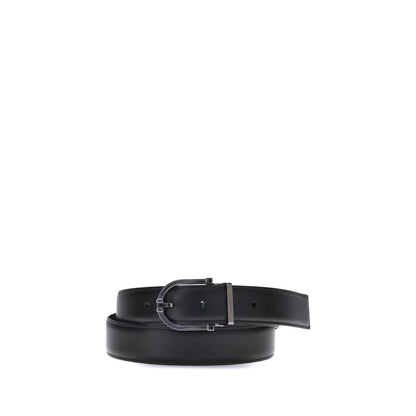 Black Calf Leather Bos Taurus Belt