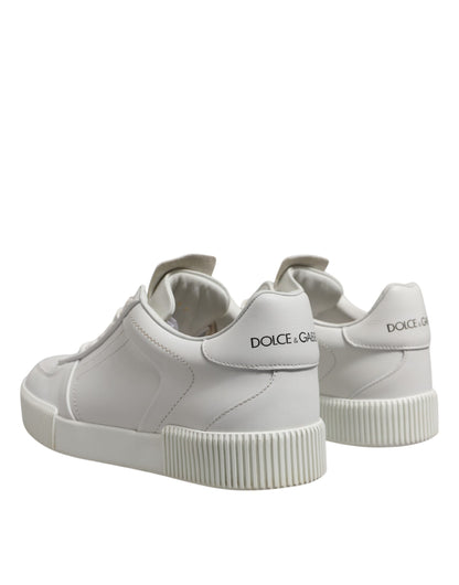 White Miami Leather Low Top Men Sneakers Shoes