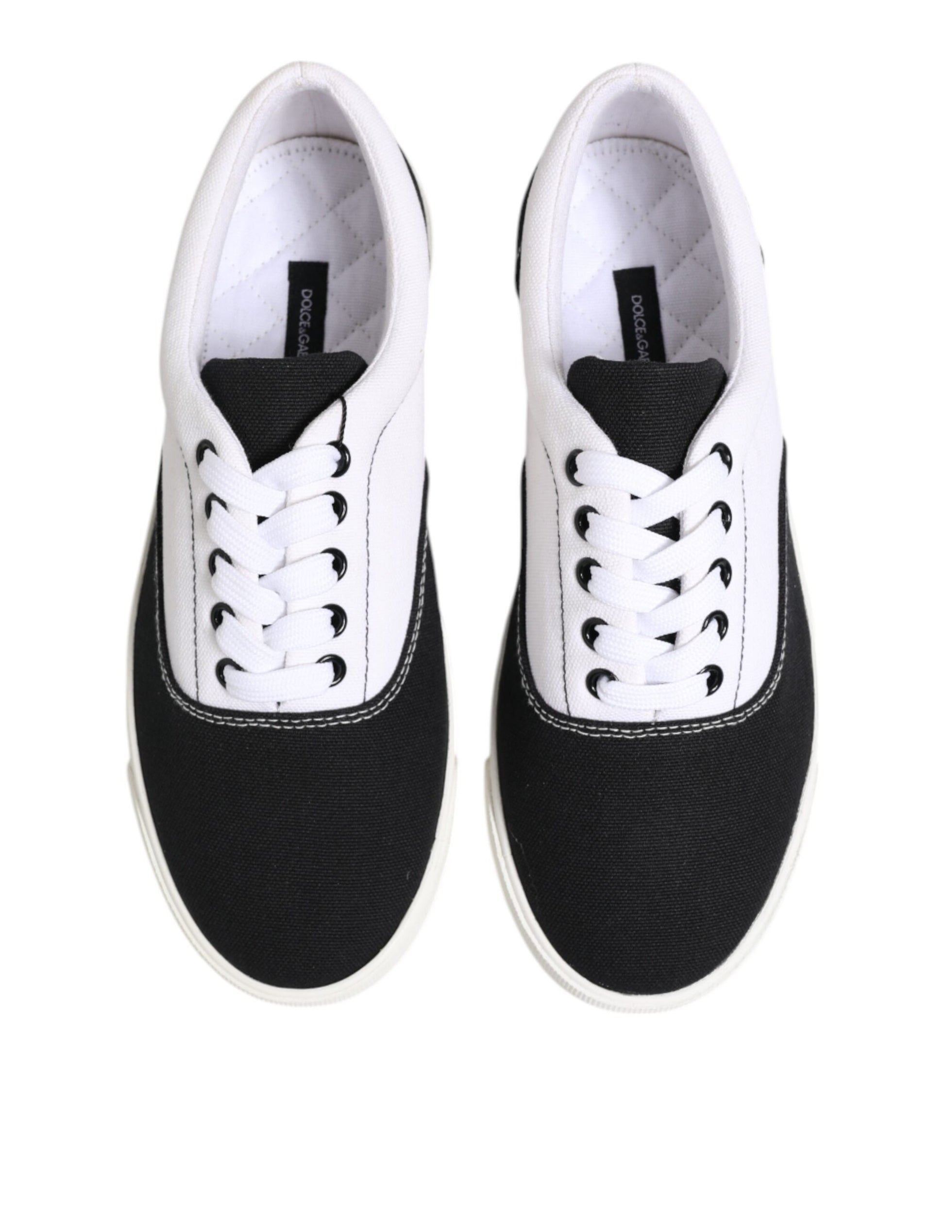 Black Cotton Canvas Lace Up Men Sneakers Shoes