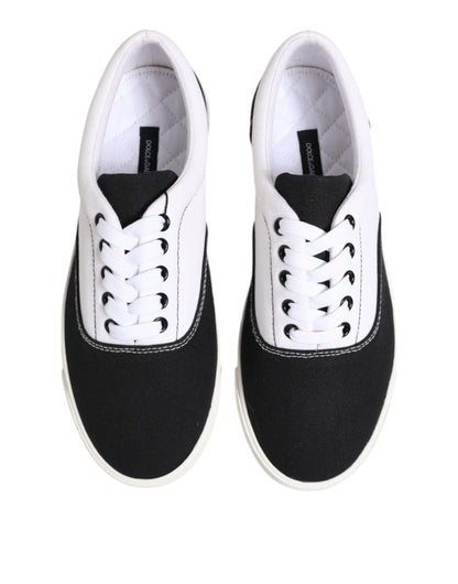 Black Cotton Canvas Lace Up Men Sneakers Shoes