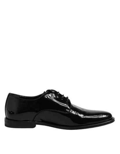 Black Patent Leather Derby Formal Dress Shoes