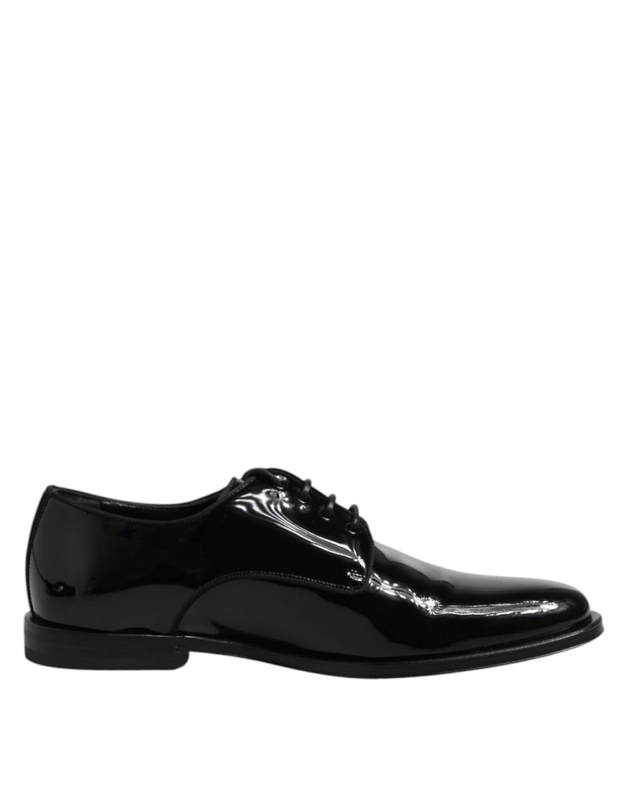 Black Patent Leather Derby Formal Dress Shoes