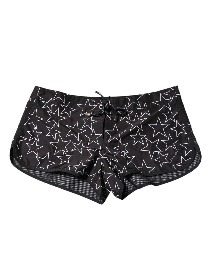 Black Star Print Beachwear Shorts Swimwear