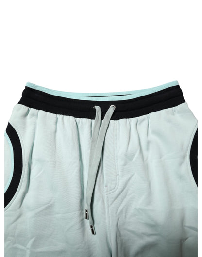 Light Green Cotton Men Jogger Sweatpants Pants