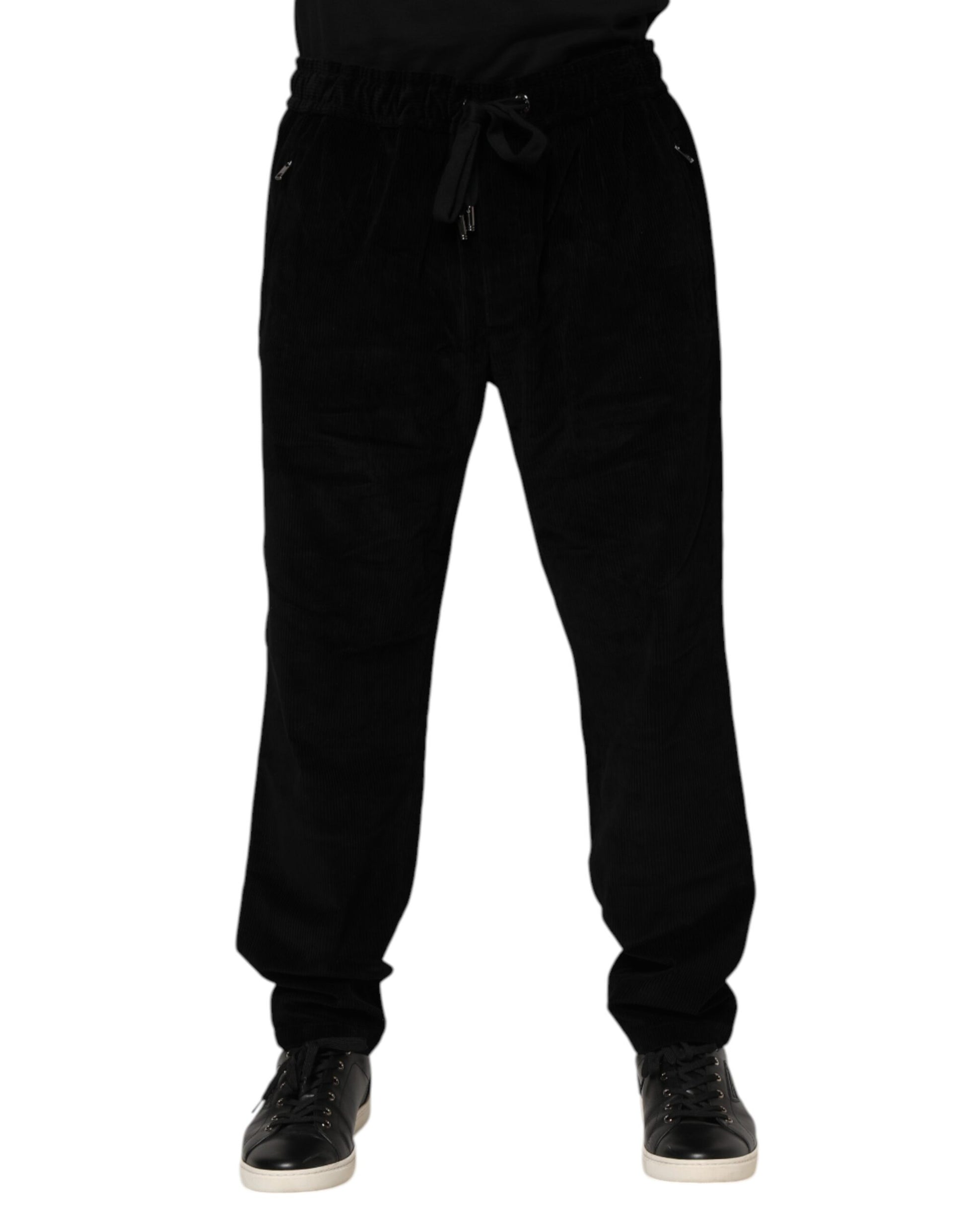 Black Cotton Men Jogger Sweatpants Pants