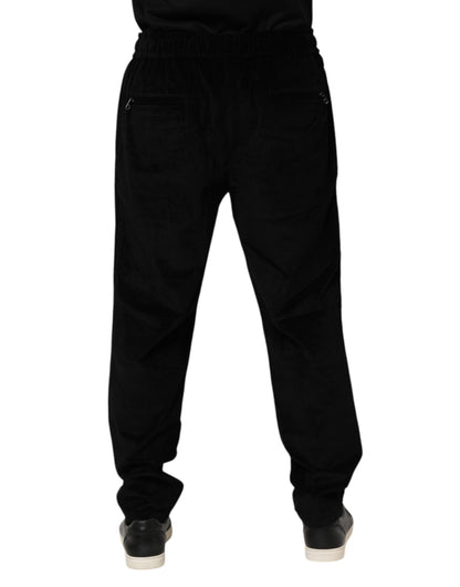 Black Cotton Men Jogger Sweatpants Pants