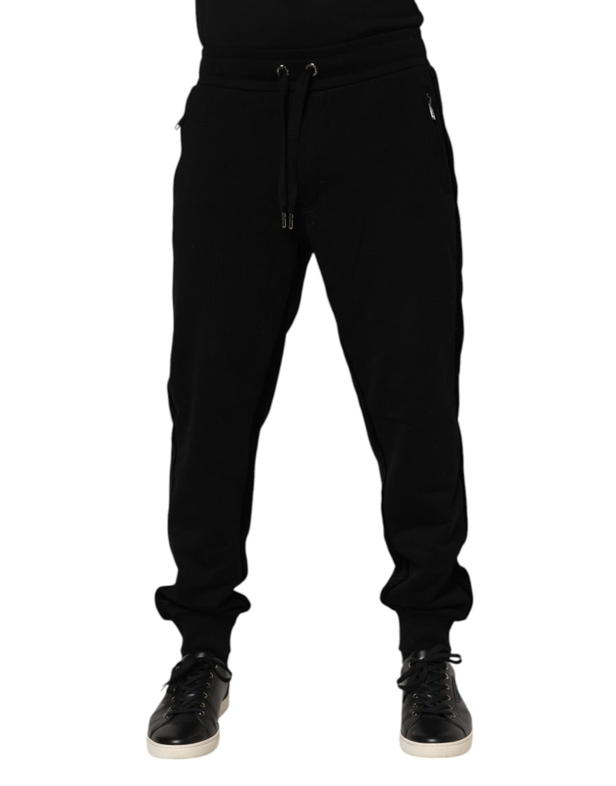 Black Cotton Men Jogger Sweatpants Pants