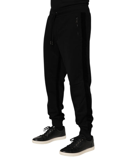 Black Cotton Men Jogger Sweatpants Pants