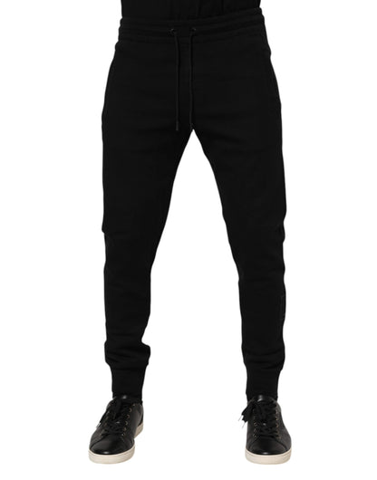 Black Cotton Men Jogger Sweatpants Pants
