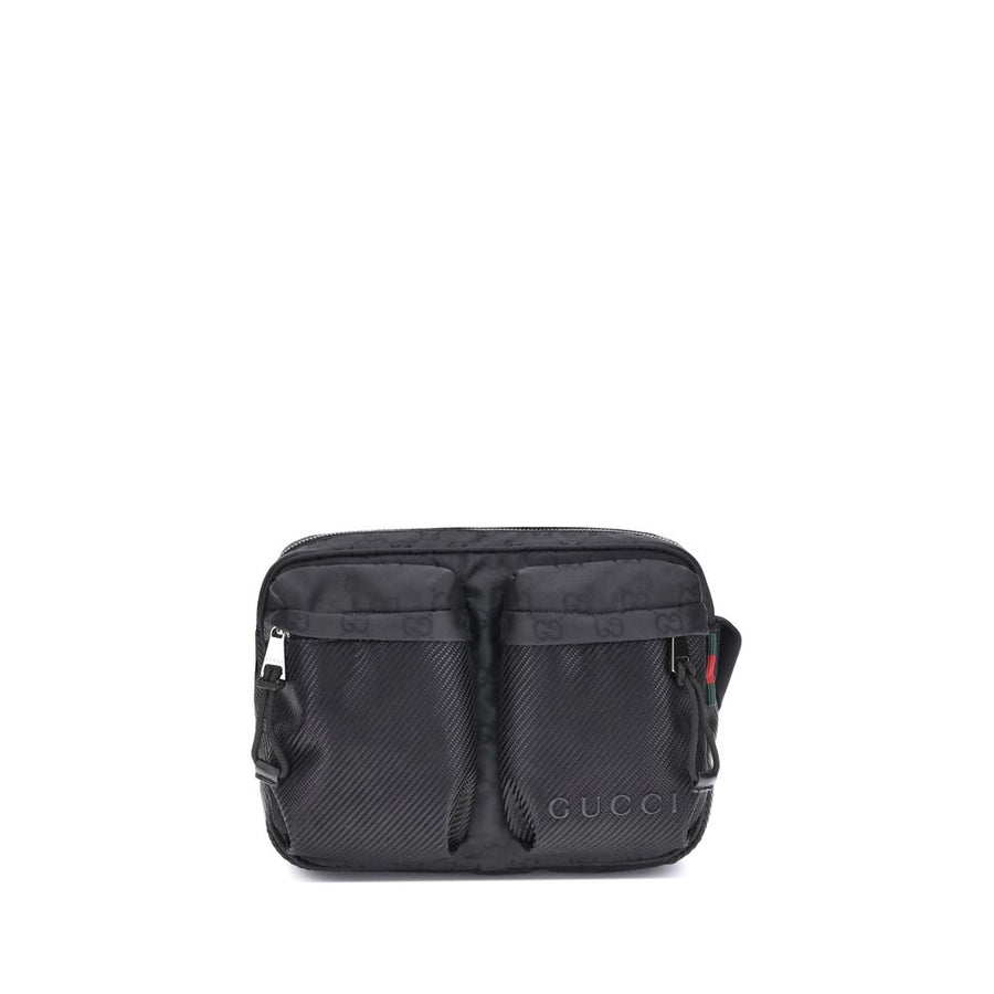 Black Polyester Shoulder Bag