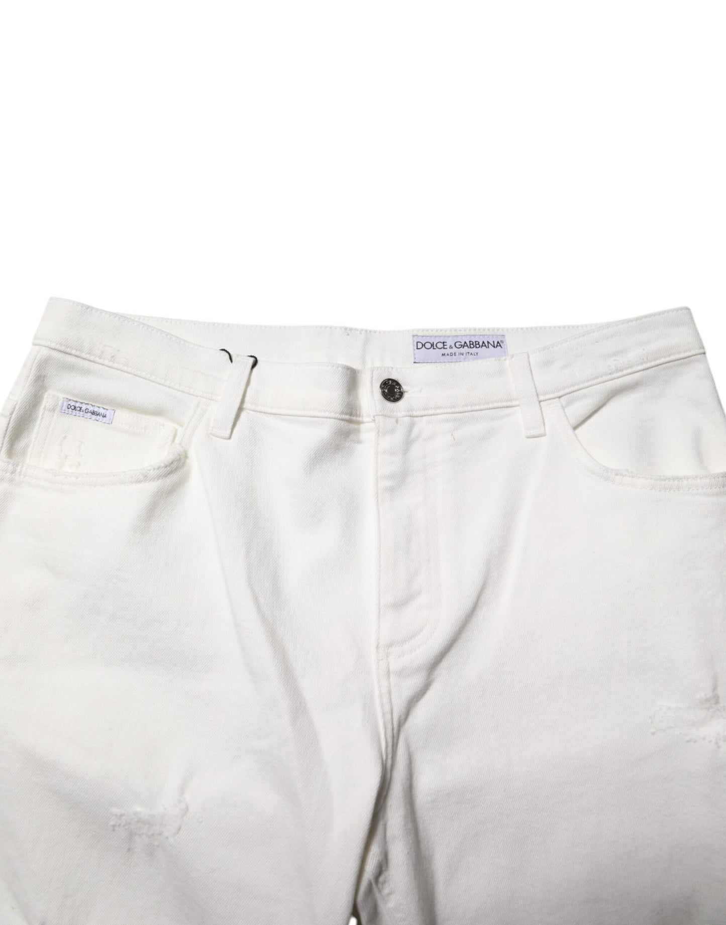 White Cotton Loose Men Denim Jeans