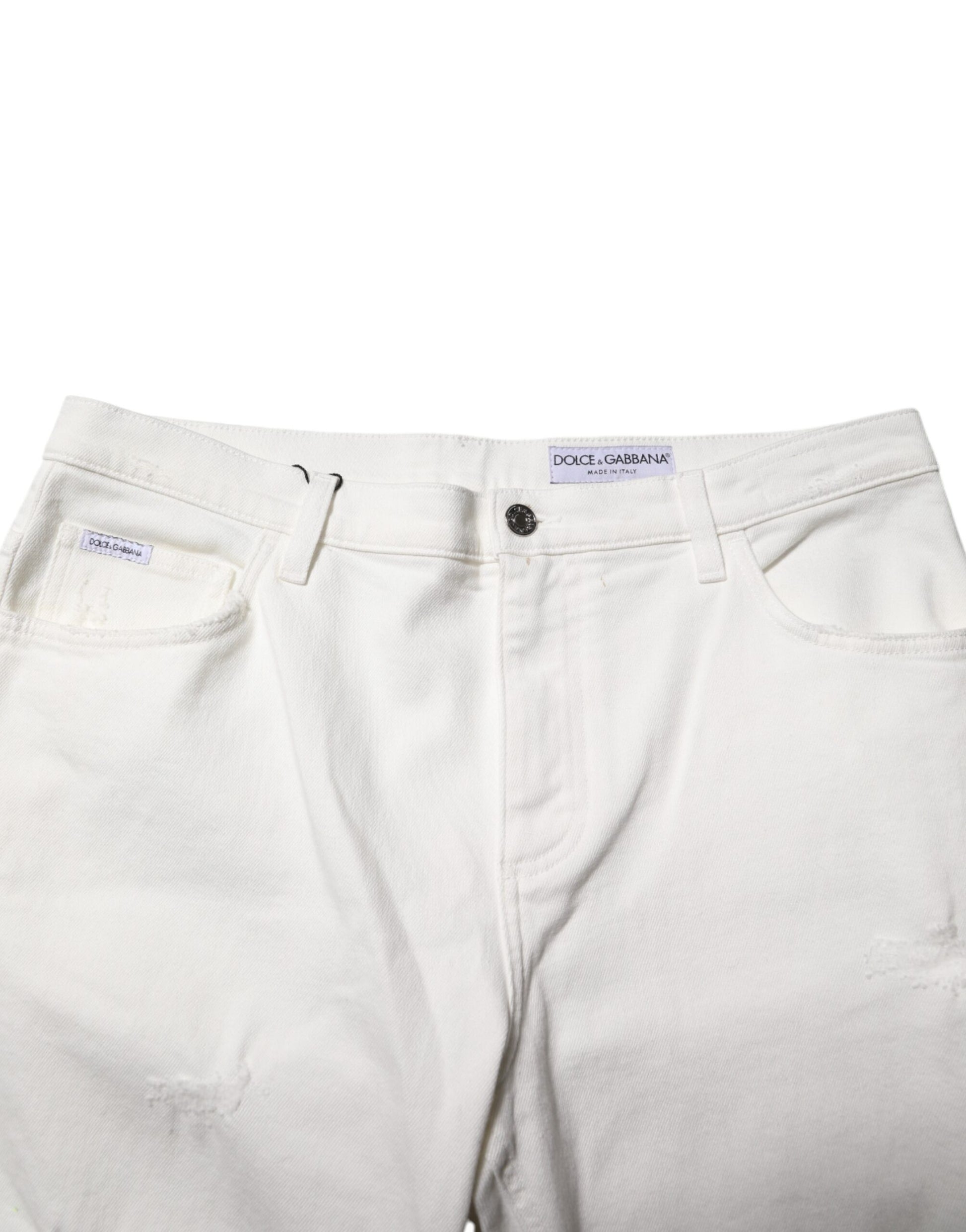 White Cotton Loose Men Denim Jeans