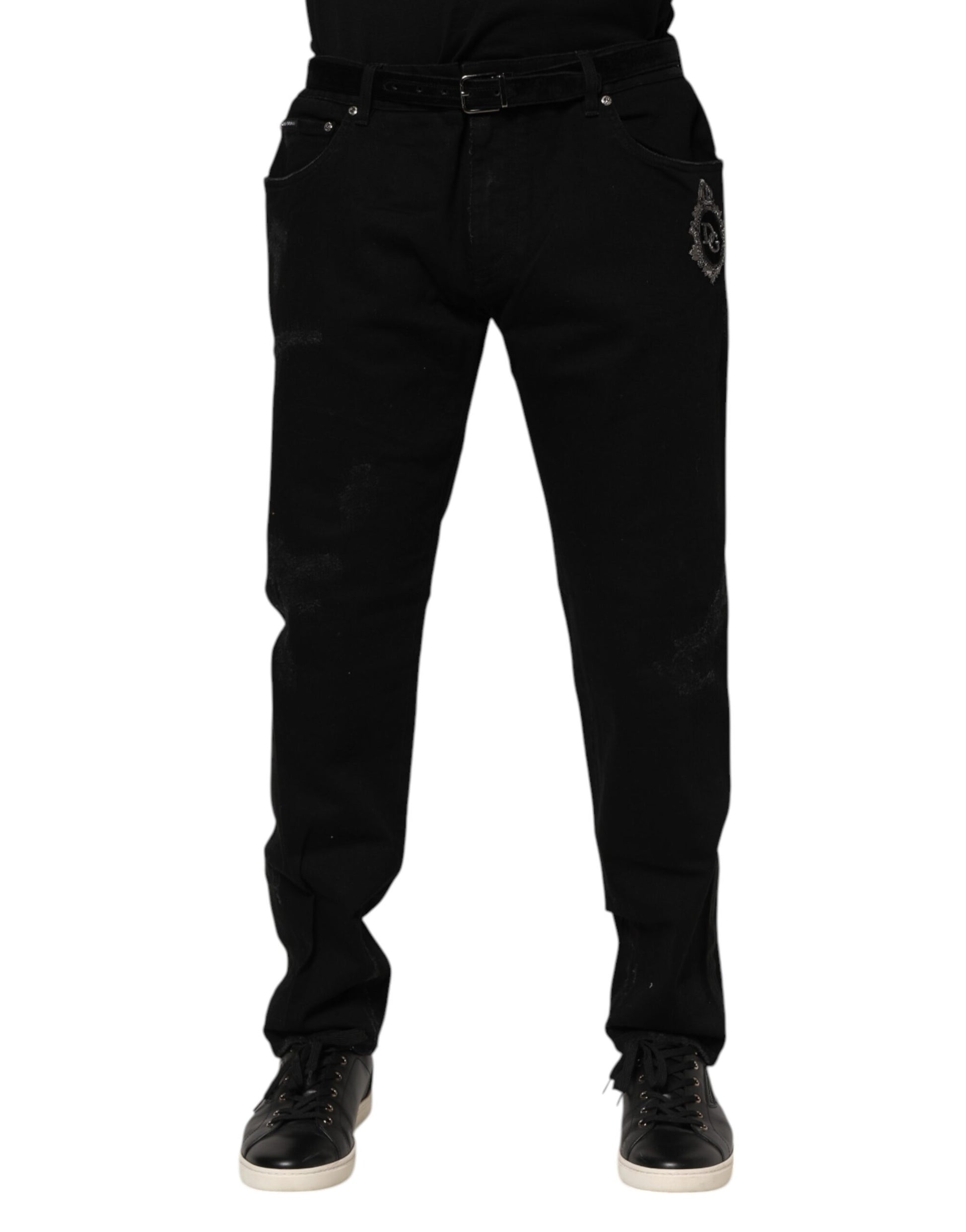 Black Cotton Skinny Men Denim Jeans