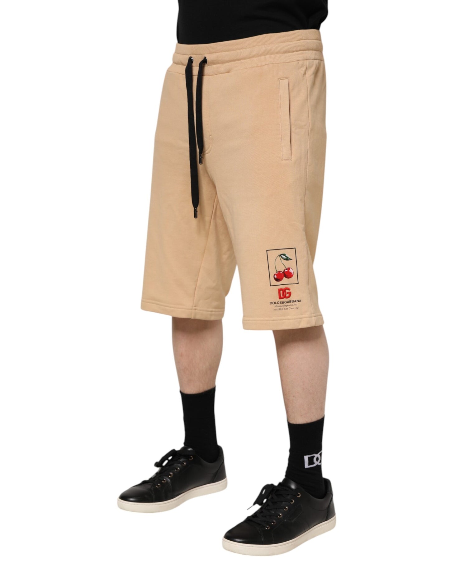 Yellow Cotton Men Bermuda Sweatshorts Shorts