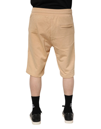 Yellow Cotton Men Bermuda Sweatshorts Shorts
